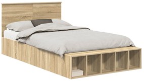 vidaXL Σκελετός Κρεβατιού Δρύς Sonoma 120 x 200 cm Επεξεργασμένο ξύλο