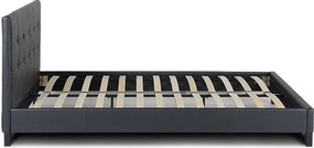 Κρεβάτι Sissy Megapap από τεχνόδερμα χρώμα μαύρο 160x200εκ.