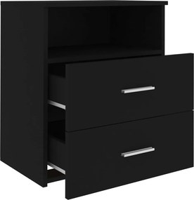 vidaXL Κομοδίνα 2 τεμ. Μαύρα 50 x 32 x 60 εκ.