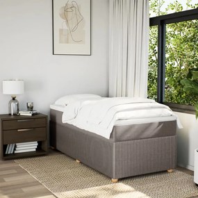 vidaXL Κρεβάτι Boxspring με Στρώμα Taupe 90x190 εκ.Υφασμάτινο