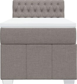 vidaXL Κρεβάτι Boxspring με Στρώμα Taupe 90x200 εκ. Υφασμάτινο