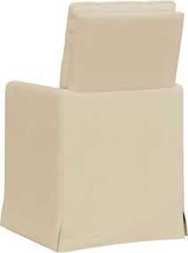 vidaXL Καρέκλες φαγητού 2 pcs Κρεμ 57 x 67 x 98 εκ ύφασμα