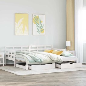 vidaXL Καναπές Κρεβάτι Συρόμενος Χωρίς Στρώμα 90x200 εκ. & Συρτάρια