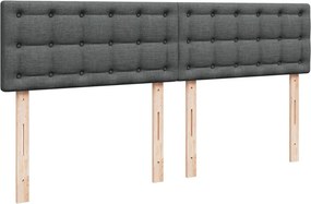 vidaXL Κρεβάτι Boxspring με Στρώμα Σκούρο Γκρι 200x200 εκ. Υφασμάτινο