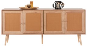ΜΠΟΥΦΕΣ COLM HM9440.11 ΜΕΛΑΜΙΝΗΣ &amp; ΣΥΝΘΕΤΙΚΟ RATTAN ΣΤΙΣ 4 ΠΟΡΤΕΣ 160x39,5x71Yεκ.