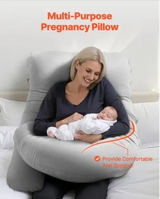 VEVOR Pregnancy Pillow G-Shaped Full Body Maternity Pillow Soft and Breathable