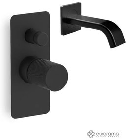 Eurorama Eletta Tecno Black Matt 167030SL-400 Μίκτης Εντοιχισμού 2 εξόδων με Εκτροπέα+Στόμιο 14,2cm Φ31mm