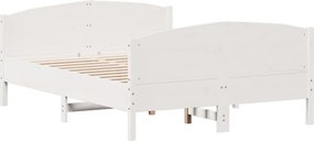 vidaXL Σκελετός Κρεβ. Χωρίς Στρώμα Λευκό 160x200 εκ Μασίφ Πεύκο