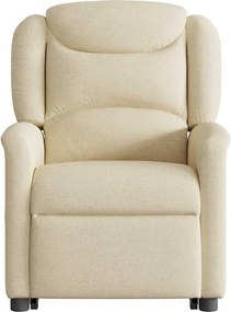 vidaXL Πολυθρόνα Ανακλινόμενη με Ανύψωση Κρεμ Υφασμάτινη
