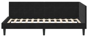 vidaXL Κρεβάτι Γωνίας με κεφαλάρι Μαύρο 100 x 200 cm Βελούδο