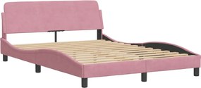 vidaXL Κρεβάτι με Στρώμα Ροζ 120x200 εκ. Βελούδινο