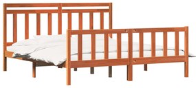 vidaXL Σκελετός Κρεβατιού με κεφαλάρι 2 pcs Κερωτό καφέ 180 x 200 cm