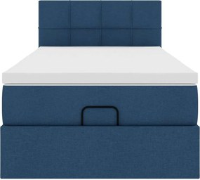 vidaXL Οθωμανικό κρεβάτι με στρώμα μπλε 100x200cm ύφασμα