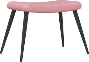 vidaXL Πολυθρόνα Relax Ροζ Βελούδινη με Σκαμπό