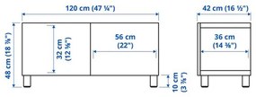 BESTÅ έπιπλο TV με πόρτες, 120x42x48 cm 694.194.39