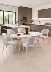 Stewehome Σετ Τραπεζαρίας Traverter Λευκό Μοντέρνο 170x90x75 cm