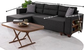 Corner Sofa-Bed Tloft Mini - Anthracite Anthracite