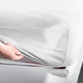 Σεντόνι Jersey Με Λάστιχο White La Luna Υπέρδιπλo 180x200cm Με Λάστιχο 100% Cotton
