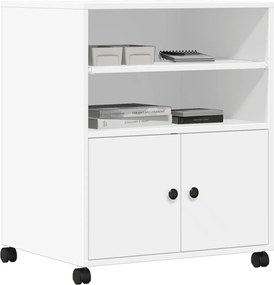 vidaXL Βάση Εκτυπωτή με Ρόδες Λευκή 60 x 48 x 74 εκ.