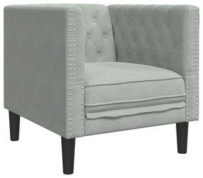vidaXL Πολυθρόνα Τσέστερφιλντ Argyle Ανοιχτό γκρι 71 x 74.5 x 70.5 εκ.