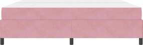 vidaXL Σκελετός Κρεβατιού με στρώμα Ροζ 200 x 200 cm ύφασμα