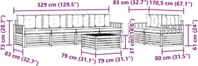 vidaXL Σειρά Καναπέ Εξωτερικού 7 pcs Άσπρο και Ανθρακί