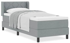 vidaXL Κρεβάτι box spring με στρώμα με στρώμα Ανοιχτό γκρι 80 x 200 cm