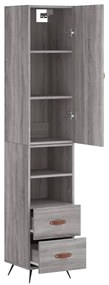 vidaXL Μπουφές Sonoma Γκρι 34,5 x 34 x 180 εκ. από Επεξεργασμένο Ξύλο