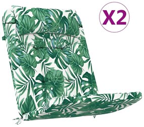 vidaXL Τροπικό Μαξιλάρι Φύλλου 2 pcs Πράσινο 58 εκ x 77 εκ Πολυεστέρας