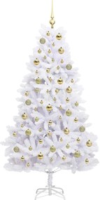 vidaXL Τεχνητό Χριστουγεννιάτικο Δέντρο με Άξονα με βάση Λευκό 180 cm