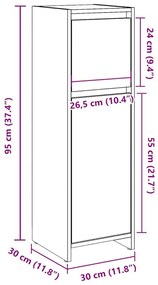 Στήλη Μπάνιου Παλιό Ξύλο 30 x 30 x 95 εκ. από Μοριοσανίδα - Καφέ