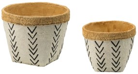 Artekko Knitt Κασπώ Τσιμεντένιο Λευκό Μπεζ (26x26x20)cm Σετ/2 Artekko D9064