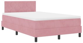 vidaXL κρεβάτι Box Spring με στρώμα rosa Μικρό Διπλό Βελούδο