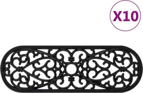 vidaXL Πατάκια Σκάλας 10 τεμ. 25 x 75 εκ. από Καουτσούκ