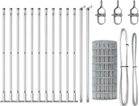 vidaXL Τεντώτο με στήριγμα Ασημί 0,4 x 25 μ Ατσάλι