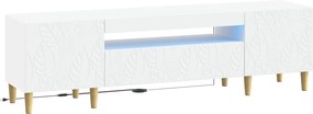 vidaXL Ντουλάπα LED Τηλεόρασης Λευκό Επεξεργασμένο Ξύλο