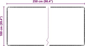 vidaXL Δερμάτινο Χαλί Γκρι 100 x 250 cm 100% Πολυπροπυλένιο Τούφτα