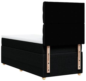 vidaXL Κρεβάτι Boxspring με Στρώμα Μαύρο 90x200 εκ. Υφασμάτινο