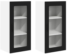 vidaXL Ραφιέρα τοίχου LUCCA 2 pcs Μαύρο 40 x 31 x 80 εκ.