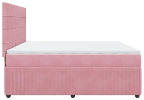 ΚΡΕΒΑΤΙ BOXSPRING ΜΕ ΣΤΡΩΜΑ ΡΟΖ 200X200 ΕΚ. ΒΕΛΟΥΔΙΝΟ 3294735