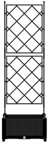 vidaXL Γλάστρα Κήπου με Πύρο Μαύρη 40x40x125.5 εκ.