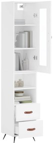 vidaXL Ντουλάπι Λευκό 34,5 x 34 x 180 εκ. από Επεξεργασμένο Ξύλο