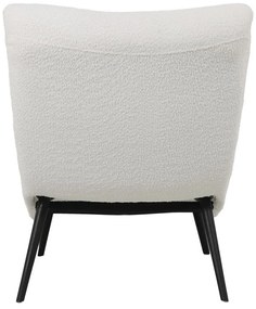 Πολυθρόνα-μπερζέρα Silla μπουκλέ ύφασμα σε λευκή απόχρωση 97x80x100εκ 97x80x100 εκ.