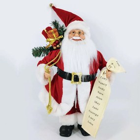 Διακοσμητικός Άγιος Βασίλης Με Λίστα Δώρων X124503 45cm Multi Aca