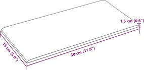 vidaXL Κεφαλάρι Τοίχου 12 pcs Κρεμ 30 x 15 cm ύφασμα