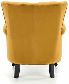 Πολυθρόνα Houston 1105, Κίτρινο, 87x73x70cm, 18 kg, Ταπισερί, Πόδια: Ξύλο | Epipla1.gr