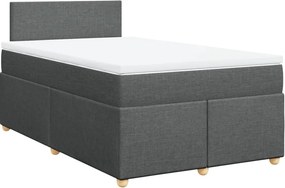 vidaXL Κρεβάτι Boxspring με Στρώμα Σκούρο Γκρι 120x190 εκ Υφασμάτινο