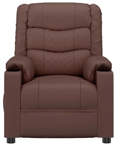 vidaXL Πολυθρόνα Μασάζ Ηλεκτρική Καφέ από Συνθετικό Δέρμα
