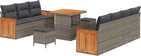 vidaXL Σετ Καναπέ Κήπου 13 τμχ. 9-Αριθμός καθισμάτων Γκρι