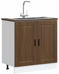 vidaXL Ντουλάπι βάσης νεροχύτη Porto Καφέ Δρυς 80x46x81,5 cm